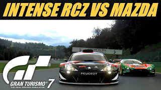 Gran Turismo 7 Intense RCZ Vs Mazda Daily Race Battle At Spa