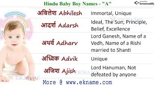 Hindu Boy Names 2019 | Unique Baby Boy Names | लड़के के नाम 2019