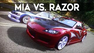 NFS Most Wanted - Mazda RX-8 (Mia) vs. BMW M3 GTR (Razor)