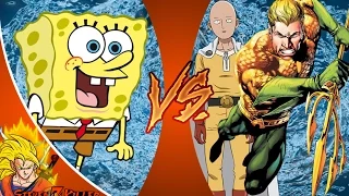 SPONGEBOB SQUAREPANTS vs AQUAMAN + SAITAMA! Cartoon Fight Club Episode 90 REACTION!!!