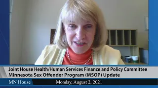 Joint House Health/Human Services Finance and Policy Committee  8/2/21