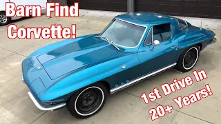 Barn Find 1966 Corvette Goes On Its First Drive In 20+ Years! 327 L79 C2 Corvette Coupe Stingray