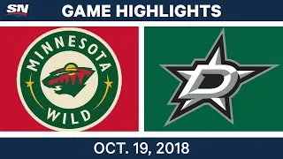 NHL Highlights | Wild vs. Stars - Oct. 19, 2018