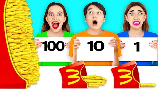 100 खाद्य परतें चुनौती #6 Multi Do Fun Challenge