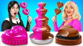 Chocolate Fountain Fondue Challenge | Crazy  Cooking Competition by RATATA POWER