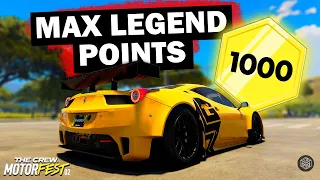 The ULTIMATE XP GUIDE For The Crew Motorfest - Earn 1000 Legend Points FAST