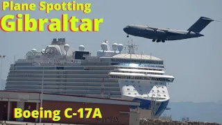 Boeing C 17A Globemaster III Landing at Gibraltar Airport 4K Incredible Sight!  RRR6614 RAF