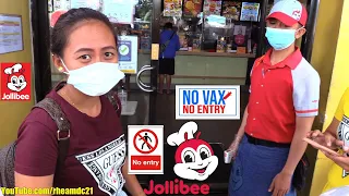 Unvaccinated People are Not Allowed to Enter JOLLIBEE in the Philippines! Life of Filipino People