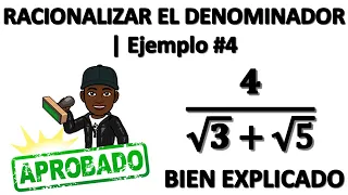 Racionalización - denominador binomio | ejemplo #4