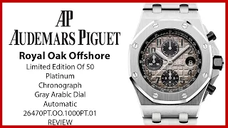 ▶Audemars Piguet Royal Oak Offshore Chronograph Platinum Gray Dial 26470PT.OO.1000PT.01 - REVIEW