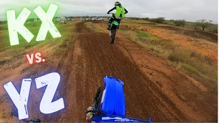 YZ125 vs KX125 WIDE OPEN RACING