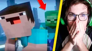 YOU WILL NOT BELIEVE WHAT THE NOOB DOES IN THIS ANIMATION - VIDEOREACCION MINECRAFT TROLEROTUTOS