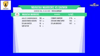 D&DCC - Carlton Mid Premier Grade - Round 12 - Waratah Warriors Warriors v Darwin - Day 1