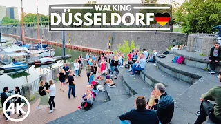 🇩🇪 DÜSSELDORF GERMANY Relaxing Summer Walk 2021 | Rhine & Media Harbour | 4K