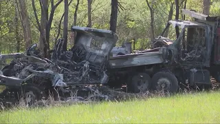 Crash involving dump truck and ODOT vehicle causes explosion on I-77 in Summit County