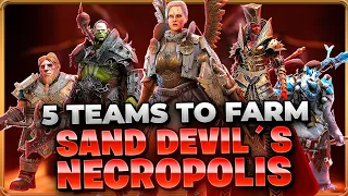 5 TEAMS To Farm Stage 25 On The Sand Devil's Necropolis Dungeon! Raid Shadow Legends Guide