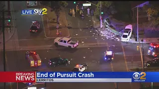 Police Searching For Burglary Suspects After Pursuit Ends In Crash