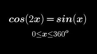 Simple Trigonometric Equation | cos(2x) = sin(x)