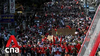 Tens of thousands protest in Myanmar for second day against military coup
