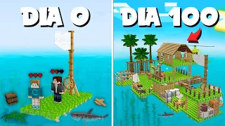 SOBREVIVI 100 DIAS PERDIDOS NO MAR - MINECRAFT O FILME (RAFT)