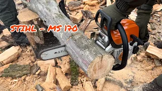 Бензопила STIHL - MS 170 в роботі !!