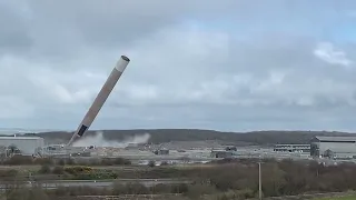 Tinto chimney demolition in reverse