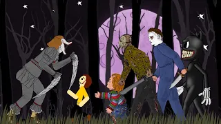 IT Pennywise Vs Jason Voorhees, Michael Myers, Cartoon Cat, Chucky - DC2