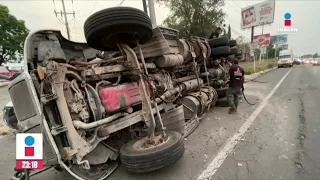 Camiones cargados provocan caos vial en carretera Chapala | Imagen GDL con Rey Suárez