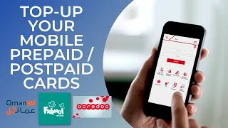 How to top-up your prepaid cards with Bank Muscat mBanking App| Hindi version