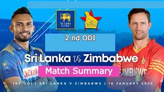 2nd ODI Highlights | Sri Lanka vs Zimbabwe 2022 |DFCC Series