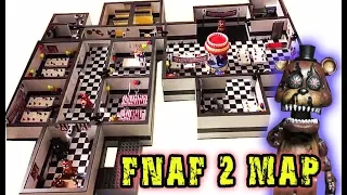 FNAF 2 Complete Mcfarlane Toys Game Map Playset - Five Nights at Freddy's 1-4 Sets Freddy Fazbears