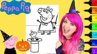 Coloring Peppa Pig Magician Halloween Coloring Page Prismacolor Markers | KiMMi THE CLOWN