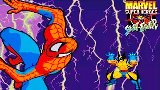 Marvel Super Heroes vs. Street Fighter - Spiderman & Wolverine (No Death) Arcade 1997 60FPS