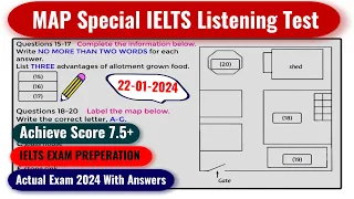 MAP Special IELTS Exam Listening Test With Answers 2024 | 22-01-2024