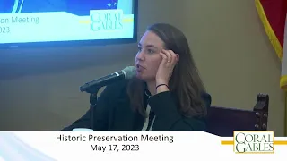 City of Coral Gables Historic Preservation Board Meeting - May 17, 2023