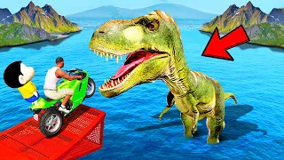 SHINCHAN AND FRANKLIN TRIED THE IMPOSSIBLE SEA MONSTER JUMP PARKOUR CHALLENGE GTA 5