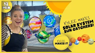 Kylee Makes Solar System Sun Catchers | Coffee Filter Diffusion Art Solar System Planets for Kids