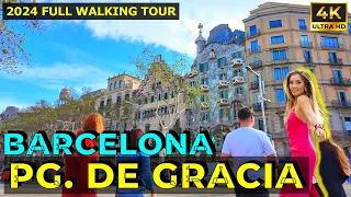 Barcelona Walking Tour 2024: Passeig de Gracia Barcelona to Plaça Catalunya Walk