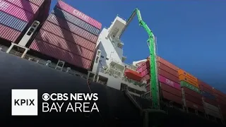 Smokestack vac captures harmful ship emissions at the Port of Oakland