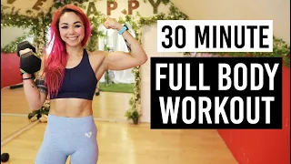 30 Minute Full Body Workout w/ Dumbbells for Weight Loss | Beginner Modifications