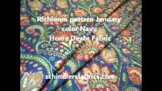 Richloom January color Navy Home Decor Fabric