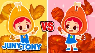 Fried Chicken vs. Seasoned Chicken 🍗 | VS Series | Food Song | Funny Kids Songs | JunyTony