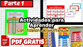 Juegos para aprender las tablas de multiplicar/Material Didáctico👉PARTE 1