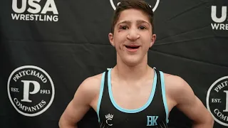 Chase Karenbauer, 2024 U15 Nationals freestyle champion at 44 kg