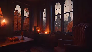 A Cozy Autumn Evening In Hogwarts🍂 | Autumn Ambience With Harry Potter Music, Owls, And Wind
