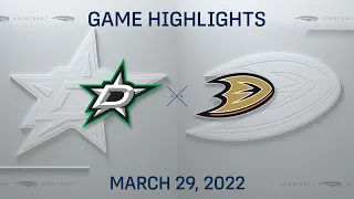 NHL Highlights | Stars vs. Ducks - Mar. 29, 2022