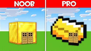 Minecraft Battle: GOLD BASE BUILD CHALLENGE - NOOB vs PRO vs HACKER vs GOD in Minecraft!