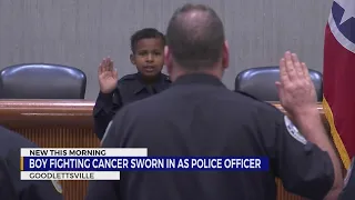 10-year-old boy fighting cancer sworn in as police officer