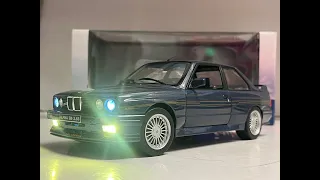 Custom LIT Diecast Alpina B6 3.5S BMW 3-Series M3 E30 Sport Evo 1990 Black 1/18 Scale Working LIGHTS