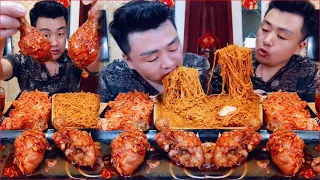 Xiaofeng Eating Really delicious amazing 🍜 Noodles And Fried Chicken | Xiaofeng Mukbang Official #37